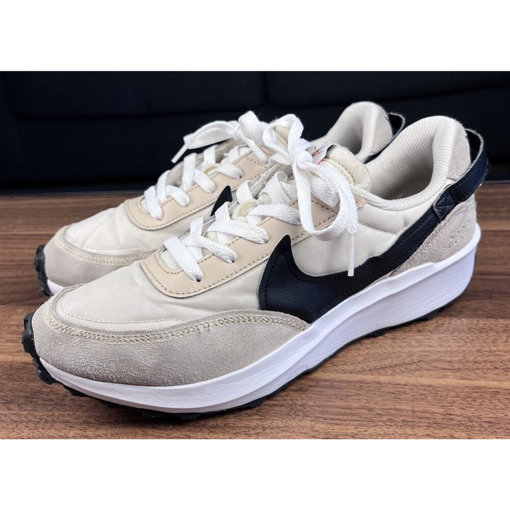 Nike Waffle Debut Women’s Size 6 Beige Black Retro Sneakers DH9523-201 Shoes